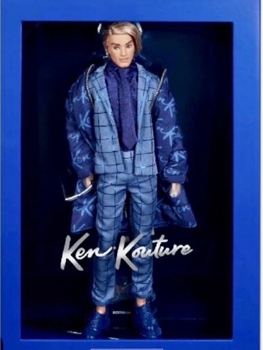 Mattel Ken Kouture Blue Plaid Fashion Doll with Coat